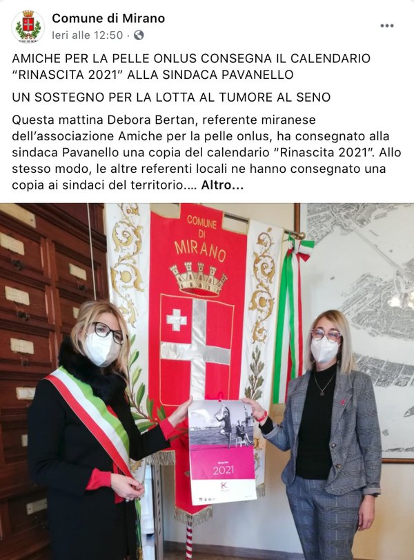 Consegna del calendario Rinascita al Comune di Mirano