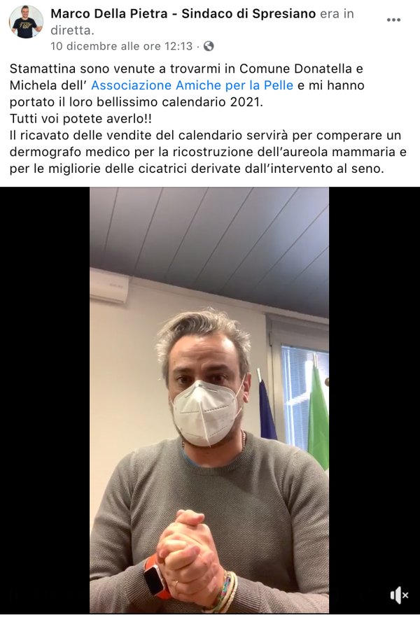 Video messaggio del sindaco di Spresiano a sostegno del calendario solidale