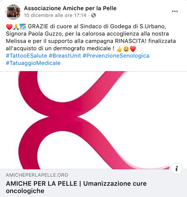 Ringraziamento al sindaco di Godega di Sant’Urbano per il sostegno alla campagna Rinascita
