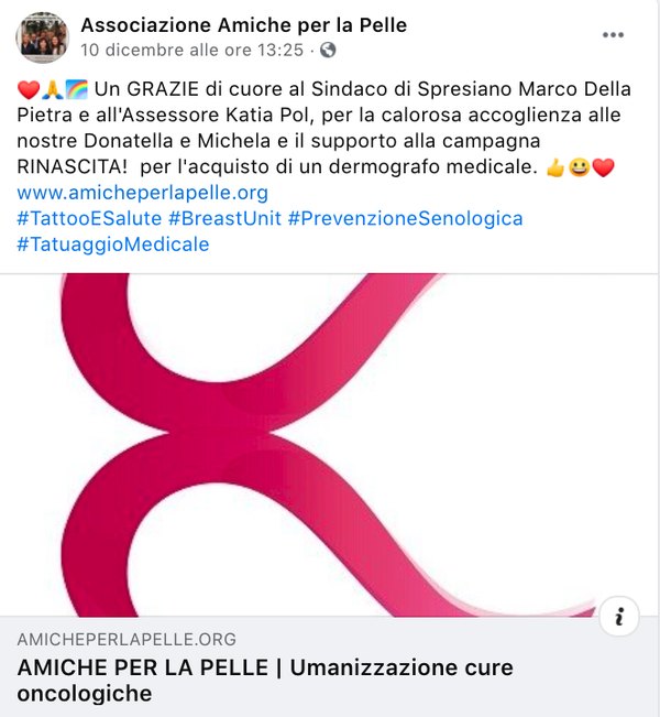 Ringraziamento al sindaco di Spresiano per il sostegno alla campagna Rinascita