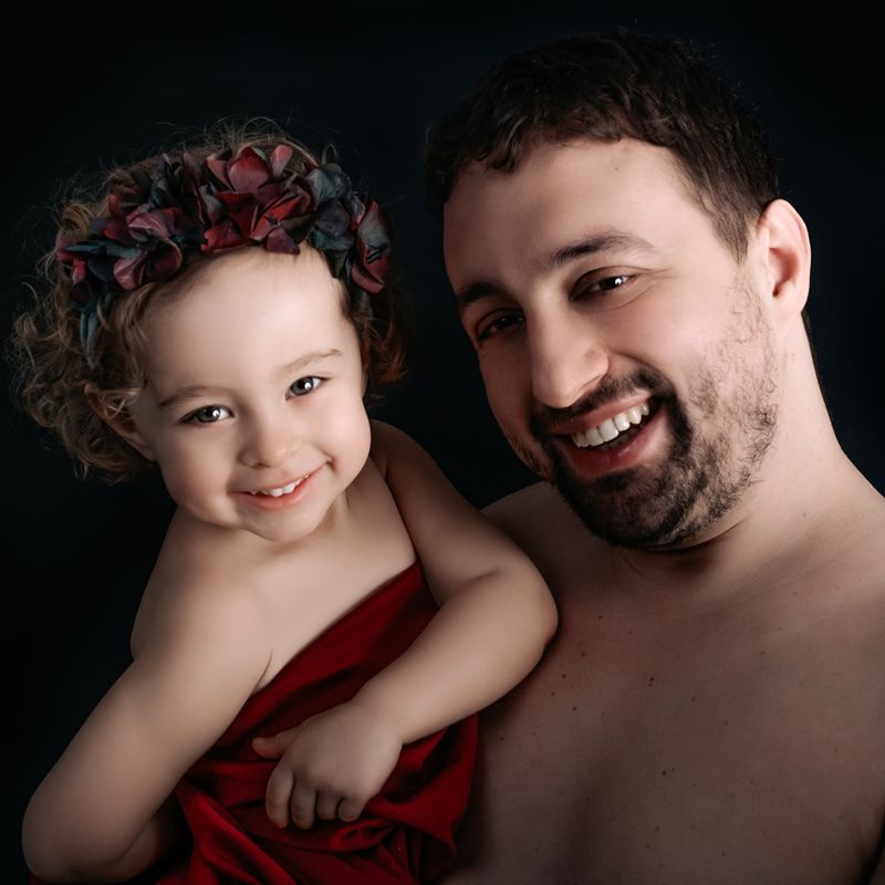 Servizio fotografico papà con figli